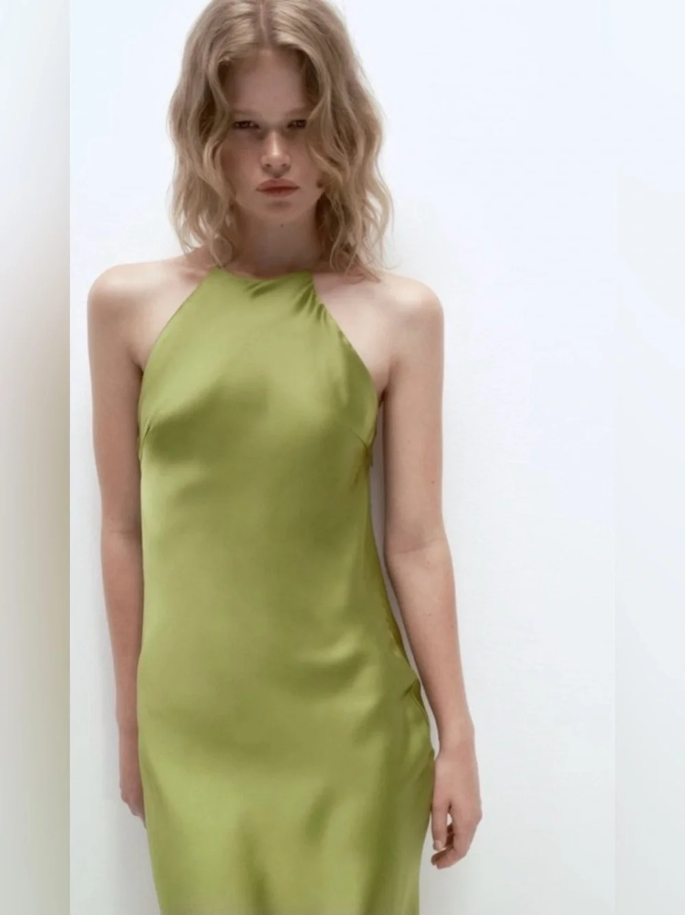 ZARA Satin Slip Dress with Spaghetti Straps NWT M - Picture 7 of 16